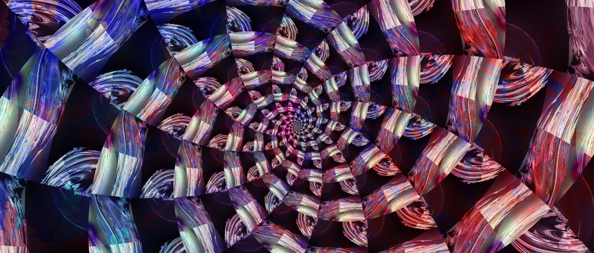 Fractal geometry projected onto portrait photography